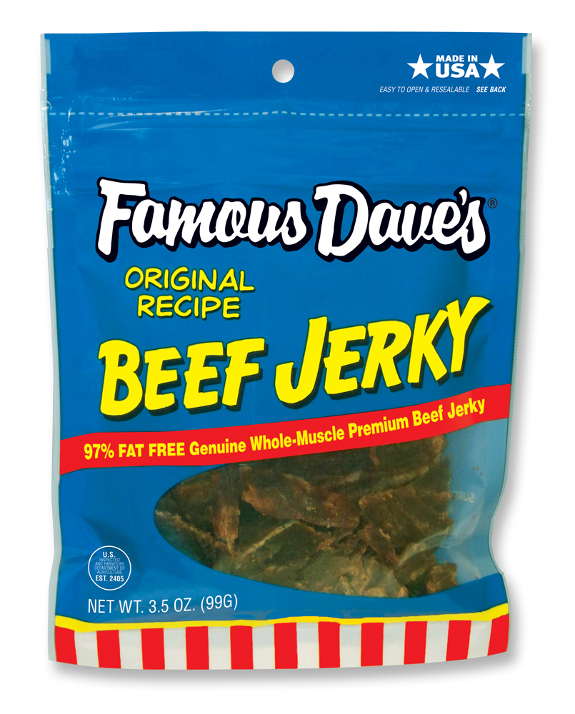 famous dave's jerky package design