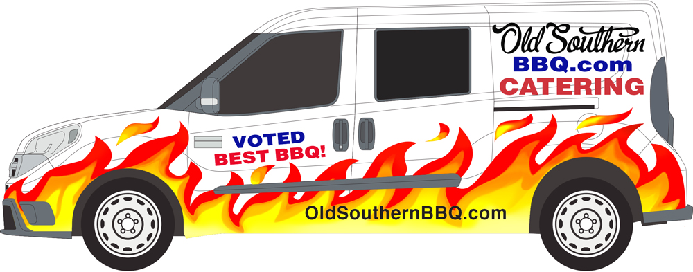 old southern bbq van graphic design