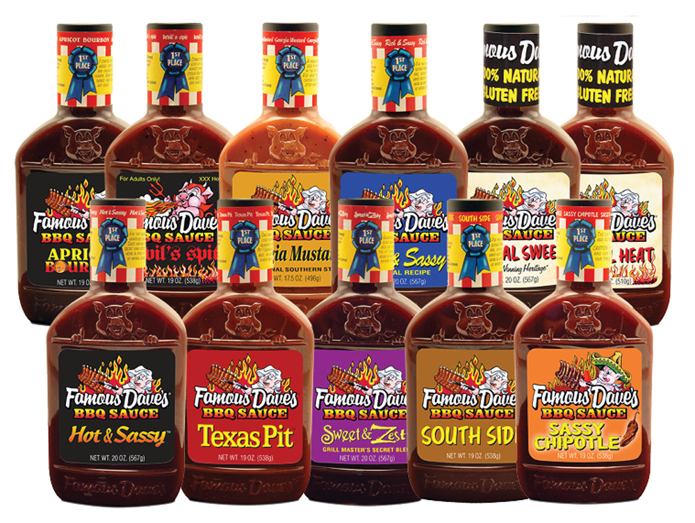 famous dave's bbq sauce label design