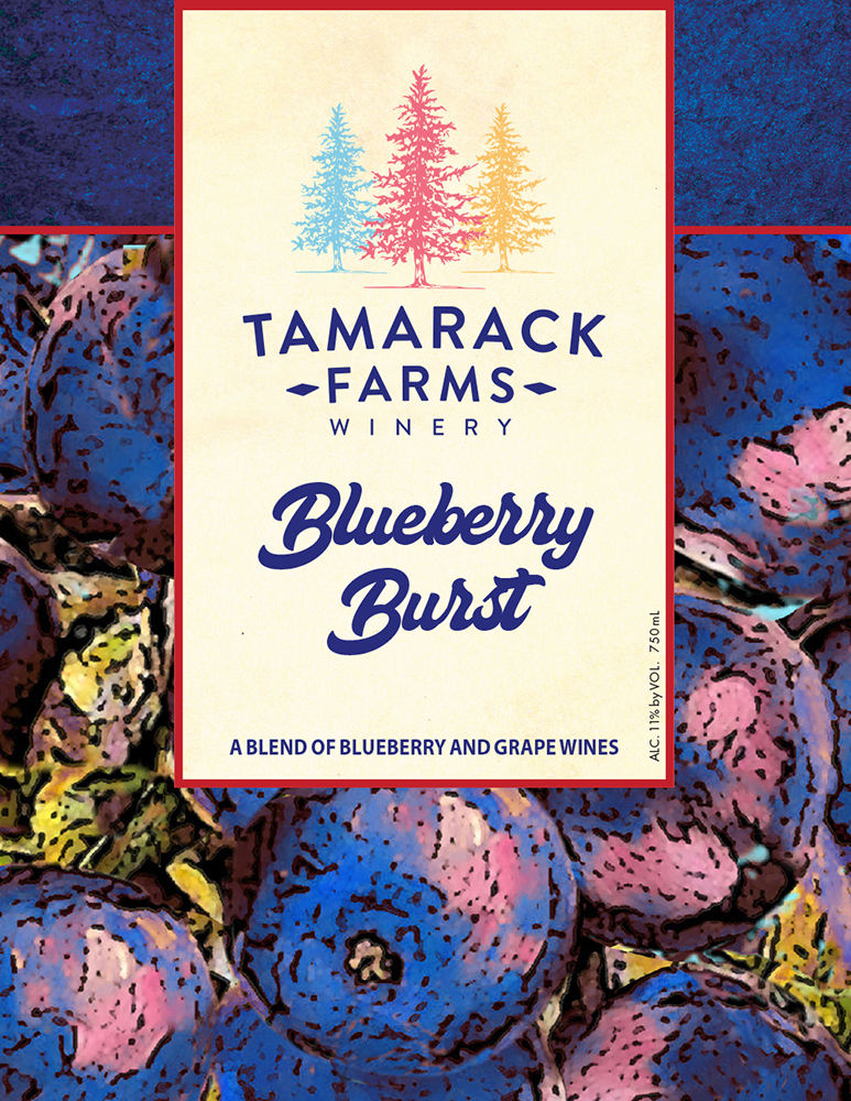 tamarack farms winery bottle label graphic design